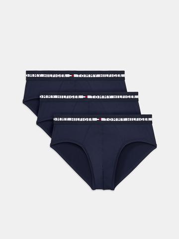 Férfi Tommy Hilfiger Th comfort+ brief 3pk Briefs Sötétkék | HU 1338SGL